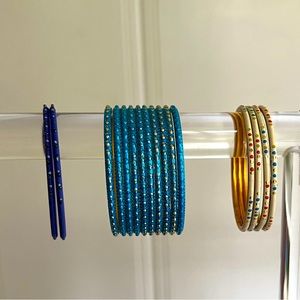 Kids Indian Bangles Purple/Blue/White 1-⅞ inches
